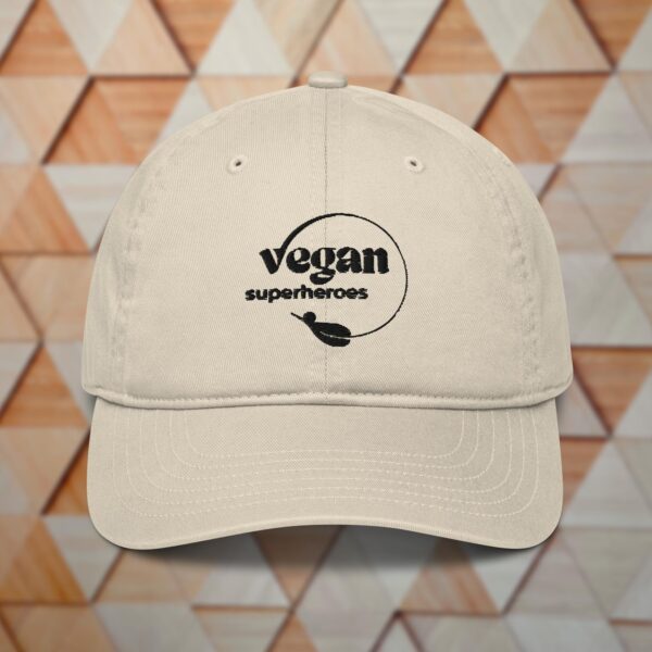 Dad Hat Cap (Bio-Baumwolle) - Vegan Superheroes Logo (gestickt)