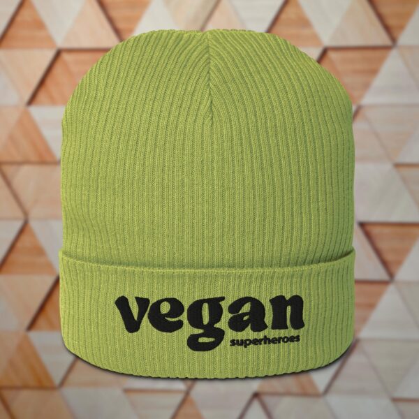 Wintermütze (Bio-Baumwolle) - Vegan Superheroes Cord schwarz – Bild 2