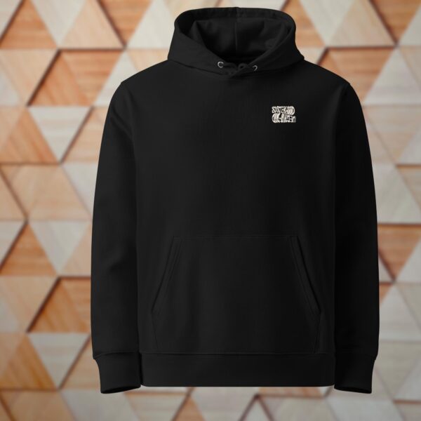 Hoodie Relaxed Fit (Bio-Baumwolle/PETA approved vegan) – Sisterhood Veganfood weiß (handgemalt von Juju) – Bild 2