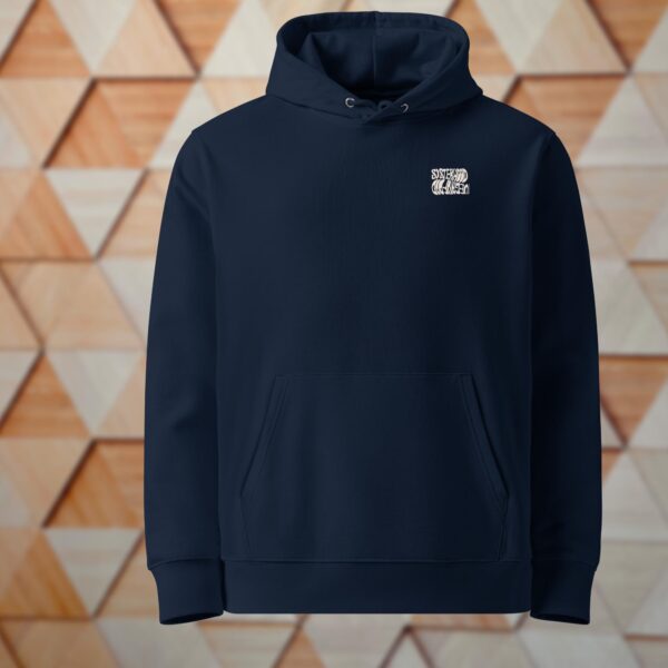 Hoodie Relaxed Fit (Bio-Baumwolle/PETA approved vegan) – Sisterhood Veganfood weiß (handgemalt von Juju) – Bild 4